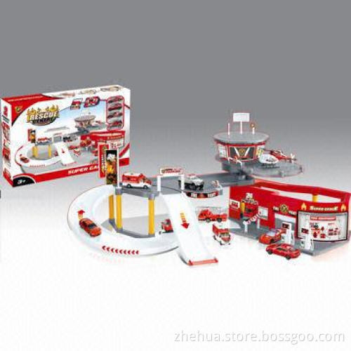 Plastic DIY Building Block Toys/Fire Parking Lot, 75 x 42 x 27cm Size